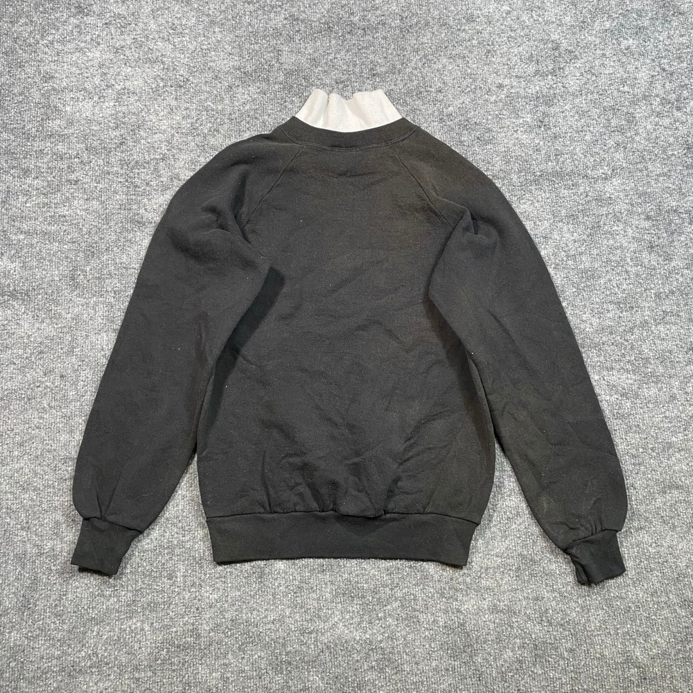 Vintage Morning Sun Dandelion Sweatshirt Mock Neck Black Womens Medium USA Made - Picture 2 of 8